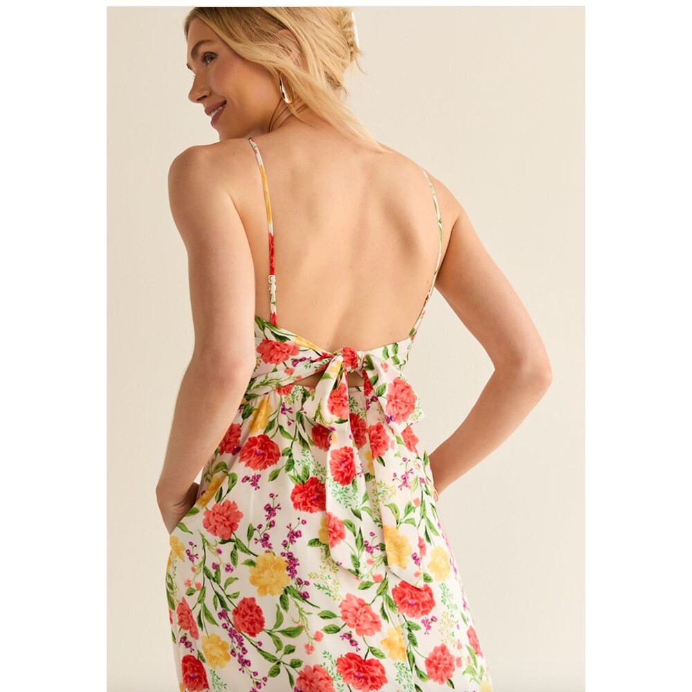 NWT Francesca's Johnie Halter Dress Sz XL Floral Midi Cottagecore Girly - Picture 4 of 16